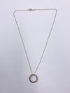 Sold-Tiffany 
Co 925 Silver Circle Pendant with Necklace