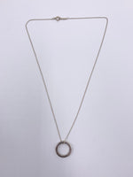 Sold-Tiffany 
Co 925 Silver Circle Pendant with Necklace