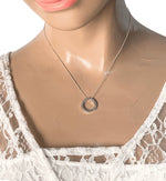 Sold-Tiffany 
Co 925 Silver Circle Pendant with Necklace