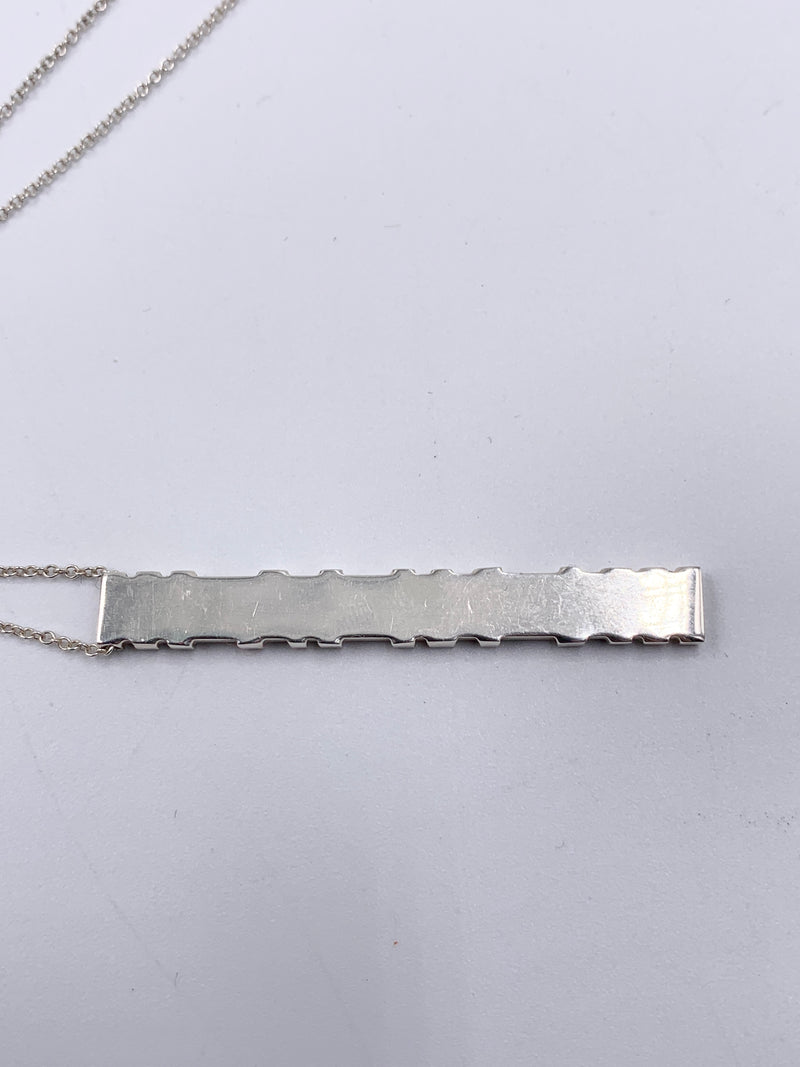 Sold-Tiffany 
Co 925 Silver Atlas Collection Bar with Necklace