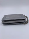 Sold-CHANEL Silver Calfskin Chevron Wallet-on-the-chain WOC Crossbody Flap Bag