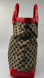 Sold-GUCCI GG Tote bag red (b)