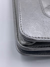 Sold-CHANEL Silver Calfskin Chevron Wallet-on-the-chain WOC Crossbody Flap Bag