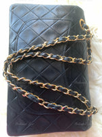 Sold-CHANEL Lambskin Small Classic Double Flap Bag Black/gold