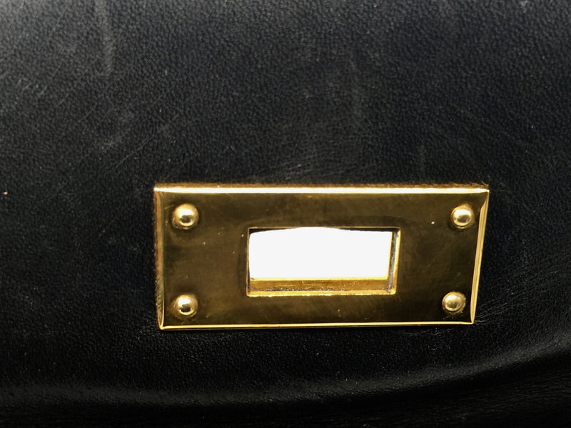 Sold-HERMES Kelly 32 Box Calf Leather Black GHW