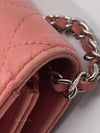 CHANEL Lambskin Wallet-on-the-chain WOC Crossbody Flap Bag - Pink Silver Hardware