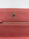 CHANEL Lambskin Wallet-on-the-chain WOC Crossbody Flap Bag - Pink Silver Hardware