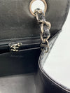 CHANEL Black Patent Leather Jumbo Size Flap Shoulder Bag Crossbody - Silver Hardware