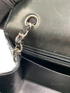 CHANEL Black Patent Leather Jumbo Size Flap Shoulder Bag Crossbody - Silver Hardware