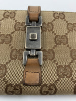 Sold-GUCCI GG Brown Long Wallet