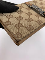 Sold-GUCCI GG Brown Long Wallet