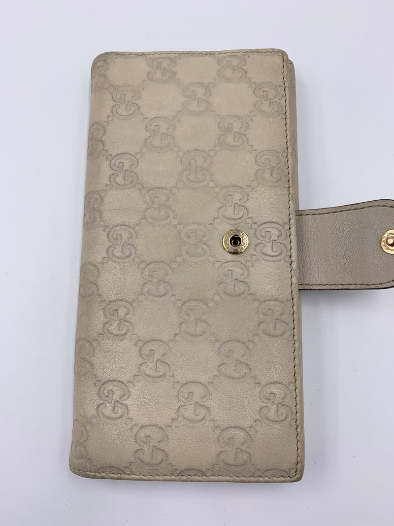 GUCCI GG Greyish Beige Long Wallet