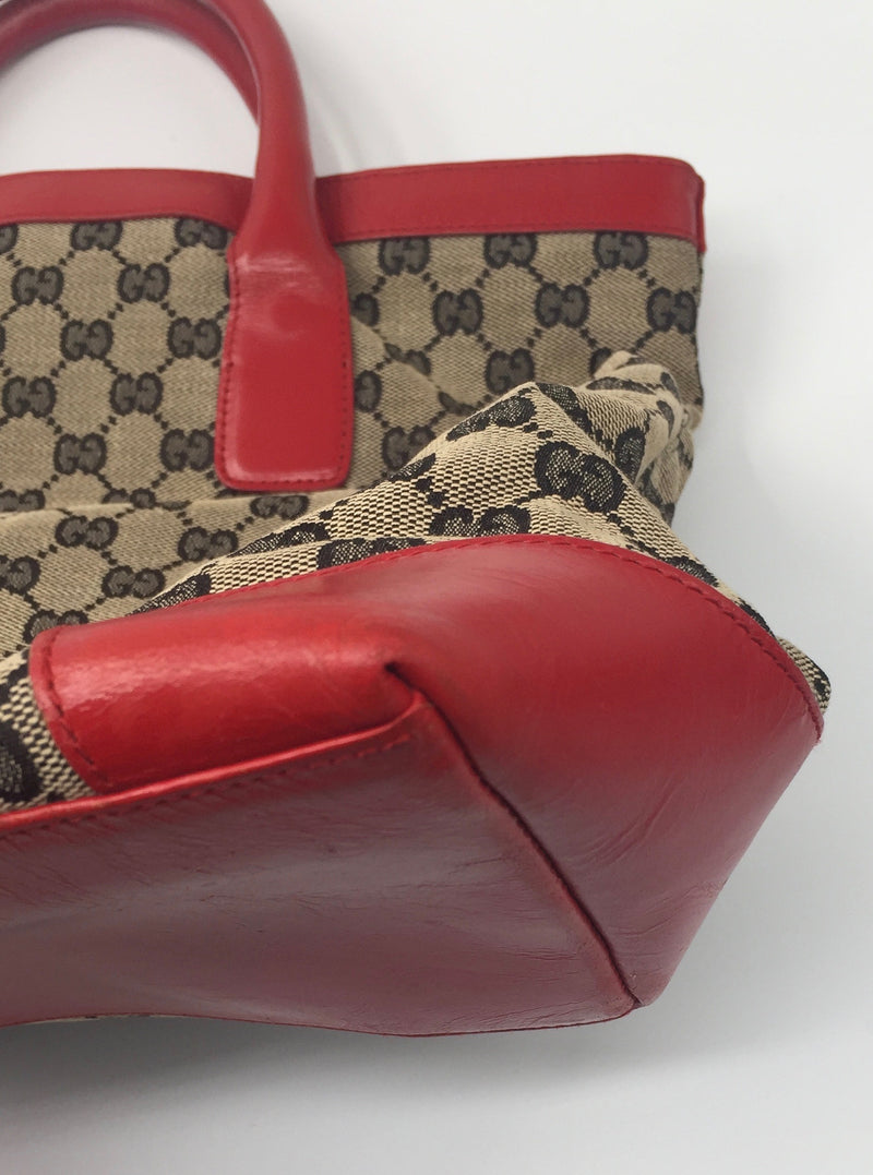 Sold-GUCCI GG Tote bag red (b)