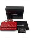 Sold-CHANEL Lambskin Wallet-on-the-chain WOC Crossbody Flap Bag - Red Silver Hardware