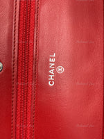 Sold-CHANEL Lambskin Wallet-on-the-chain WOC Crossbody Flap Bag - Red Silver Hardware