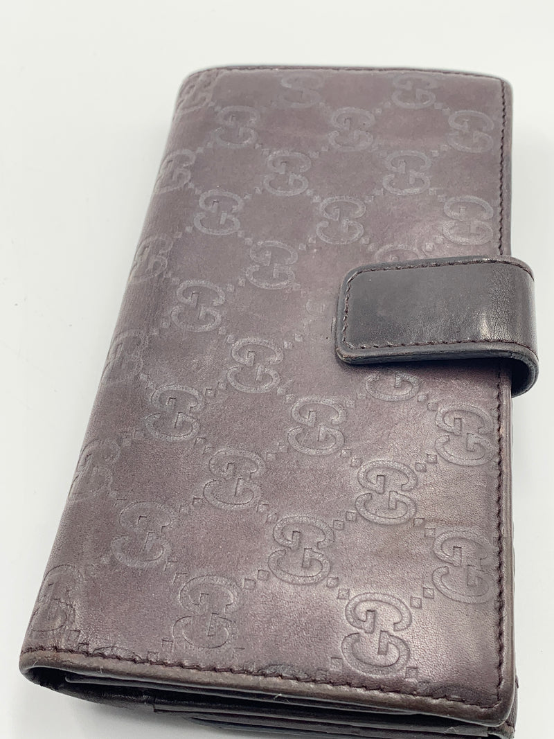 GUCCI GG Dark Brown Long Wallet