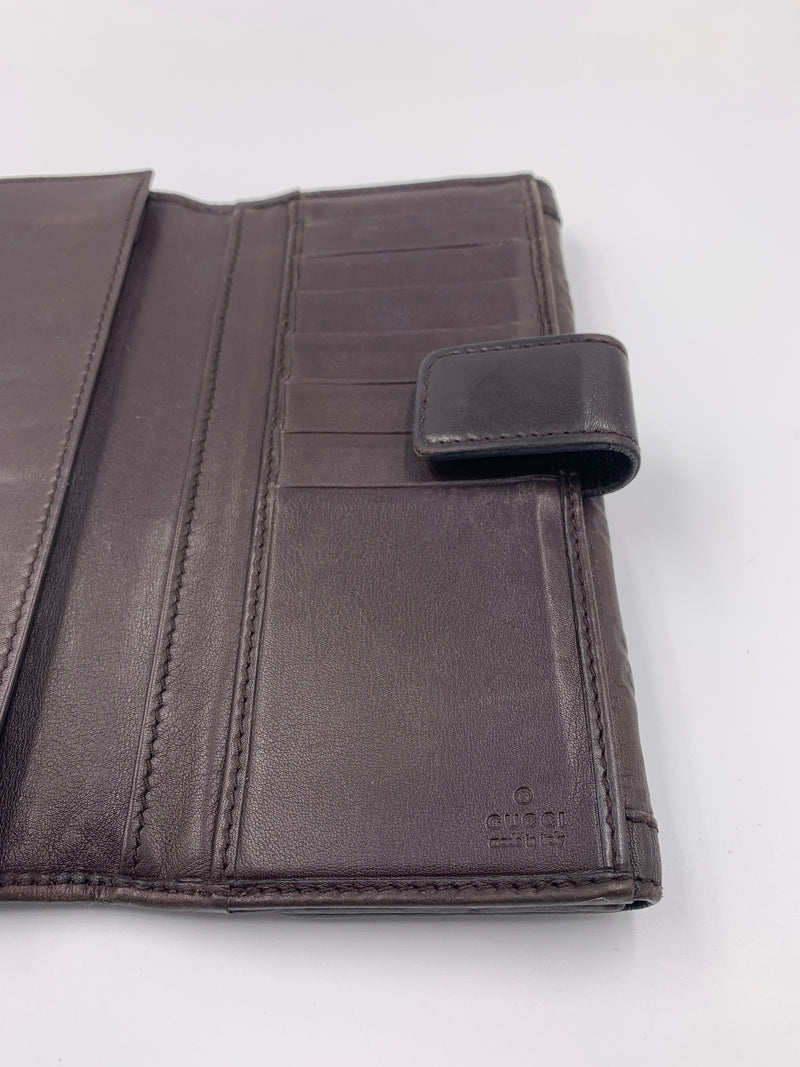 GUCCI GG Dark Brown Long Wallet