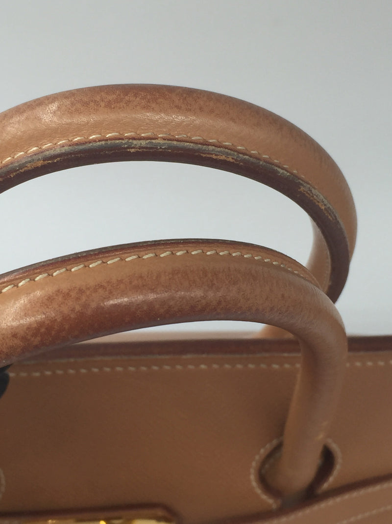 Sold-HERMES Birkin 35 Courchevel Leather Gold GHW