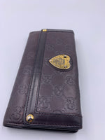 GUCCI GG Dark Brown Long Wallet