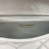 Sold-CHANEL Classic Quilted Flap Metallic Silver Calfskin Shoulder Bag/Clutch