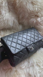 Sold-CHANEL Classic Quilted Flap Black Lambskin Shoulder Bag/Clutch