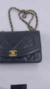 Sold-CHANEL Lambskin Small Diana Single Chain Single Flap Bag Black/gold