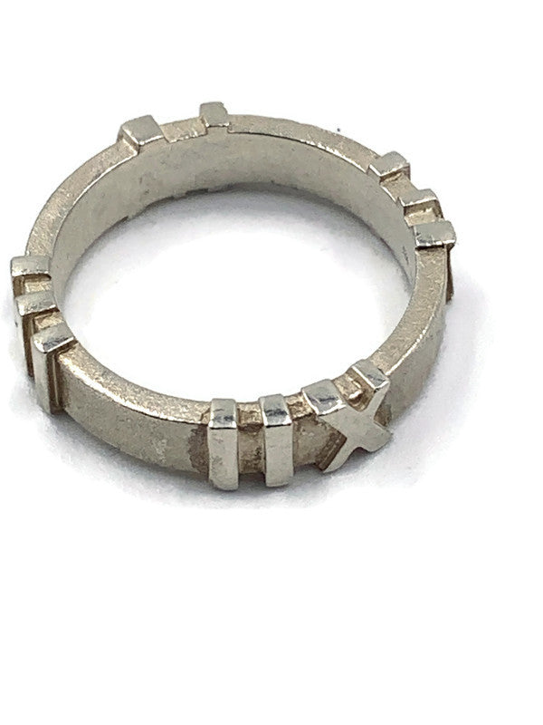 Sold-Tiffany 
Co 925 Silver Atlas Ring Size 6