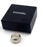 Sold-CHANEL 925 Silver Letter Alphabet Wide Ring Size 6 1/2