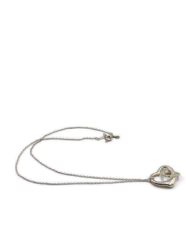 Sold-Tiffany 
Co 925 Silver Elsa Peretti Double Open Heart Necklace