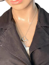 Sold-Tiffany 
Co 925 Silver Elsa Peretti Double Open Heart Necklace