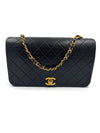 CHANEL Vintage Lambskin Medium Full Flap Bag black/gold hardware