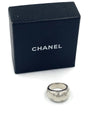 CHANEL 925 Silver Letter Alphabet Wide Ring Size 6 3/4