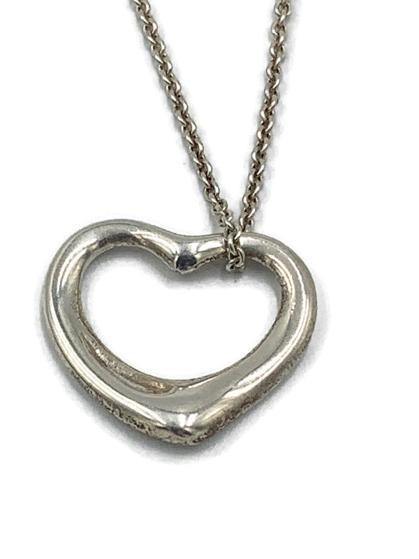 Sold-Tiffany 
Co 925 Silver Elsa Peretti Open Heart 22mm pendant Necklace