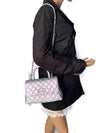 Sold-CHANEL Classic Iridescent Purple Caviar Small Coco Handle Bag in Silver Hardware