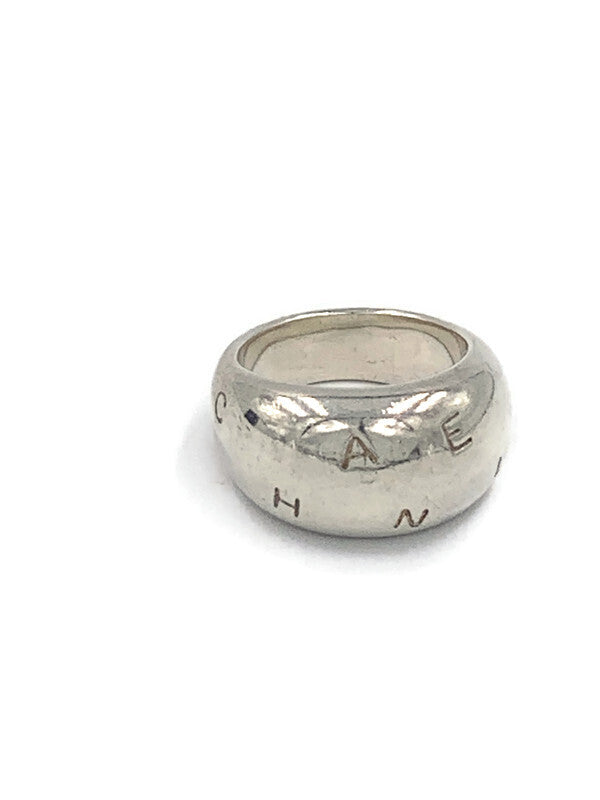 CHANEL 925 Silver Letter Alphabet Wide Ring Size 6 3/4