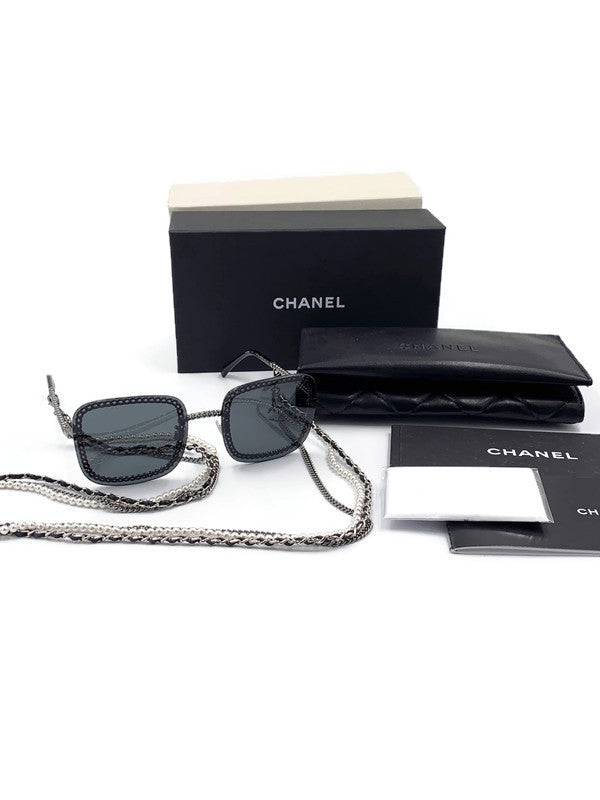 Sold-CHANEL CC Sunglasses with triple chain