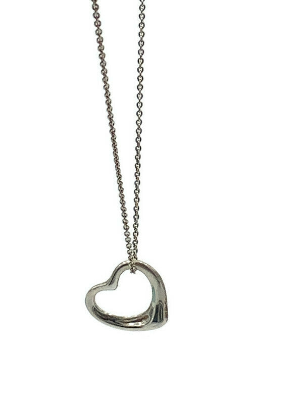 Sold-Tiffany 
Co 925 Silver Elsa Peretti Open Heart 22mm pendant Necklace