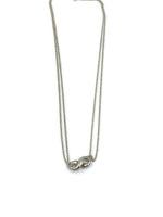 Tiffany 
Co 925 Silver Infinity Pendant with Double Chain Necklace