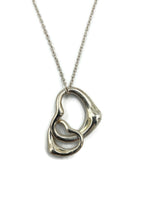 Sold-Tiffany 
Co 925 Silver Elsa Peretti Double Open Heart Necklace