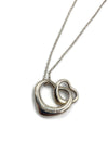 Sold-Tiffany 
Co 925 Silver Elsa Peretti Double Open Heart Necklace