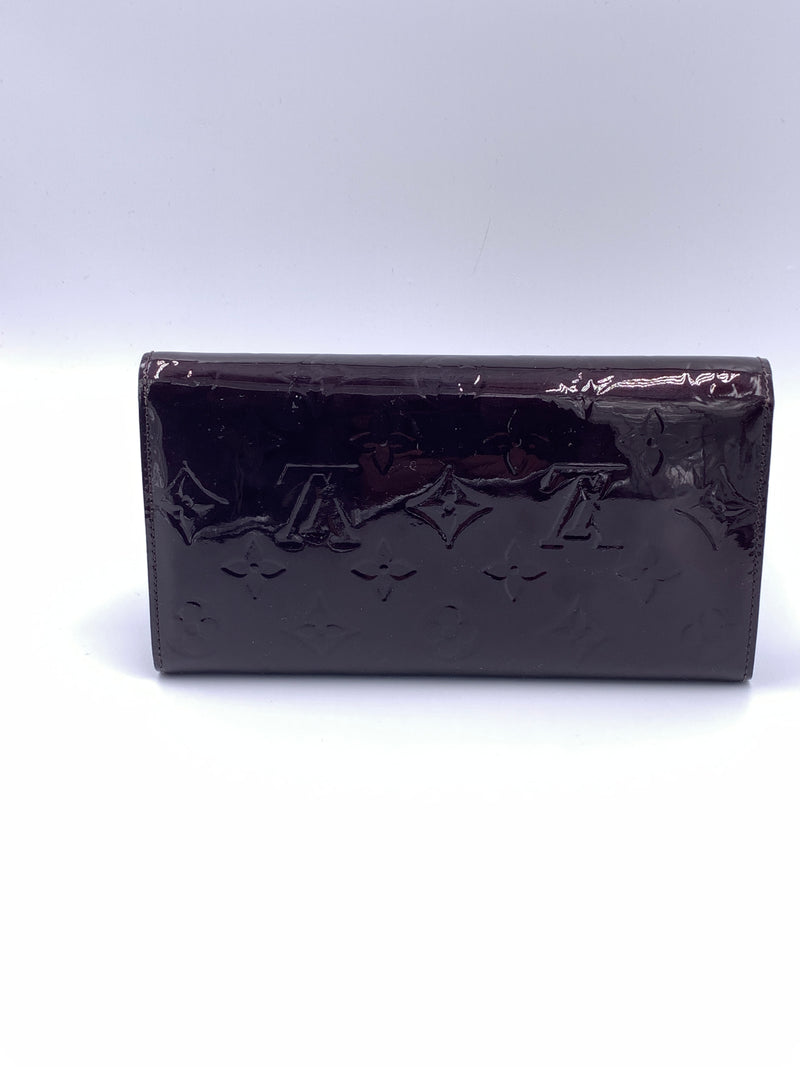 Sold-Louis Vuitton Vernis Purple Sarah Long Wallet