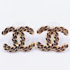 Sold-CHANEL CC Rhinestones Earrings/Gold L239