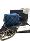 Sold-CHANEL Denim Blue Mini Camera Bag in Gold Hardware