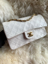 Sold-CHANEL Small Classic Double Flap Bag White (off-white) with Gold Hardware