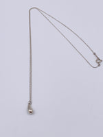 Tiffany 
Co 925 Silver Elsa Peretti 12mm Teardrop Pendant Necklace