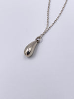 Tiffany 
Co 925 Silver Elsa Peretti 12mm Teardrop Pendant Necklace