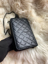 CHANEL CC Wallet-on-the-chain Metallic Sparkle Coated Tweed Crossbody Flap Bag - Black