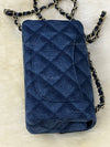 Sold-CHANEL Classic Denim Mini Rectangular Crossbody Flap Bag in Gold Hardware