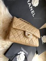 Sold-CHANEL Small Classic Double Flap Shoulder bag - Beige - Gold Hardware/Vintage