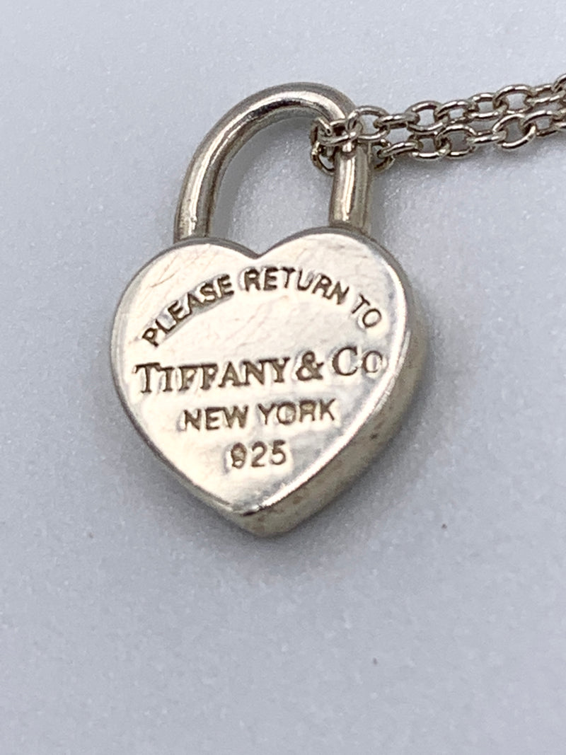 Tiffany 
Co 925 Silver Return to Tiffany Heart Lock with Necklace